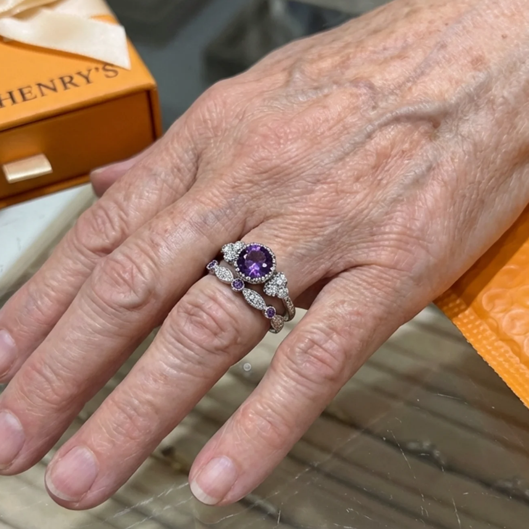 Sada prstenů Violetis Crown | Bílé zlato