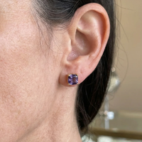 Čtvercové pecky s ametystem | Zlato