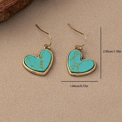 Náušnice Tyrkys Love | Růžové zlato
